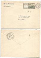 Suisse 1941 Airmail C.50 Green Variety "Weisses Dach" "White Roof" #29a Solo Franking Commerce AirCv To Milano 17dec1946 - Collections