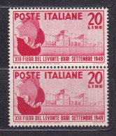 1949 Italia Italy Repubblica FIERA DEL LEVANTE BARI 2 Serie MNH** Coppia, Pair - 1946-60: Nuevos