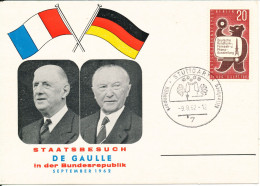 Germany Berlin Card De Gaulle Visit Germany September 1962 Stuttgart 9-9-1962 - Brieven En Documenten