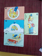 The Simpsons Set 4 Cards Mint Only 500 Ex Made Rare - Comics