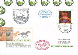 Austria UN Vienna AIRSHIP MAIL Pro Juventute Number 33 Wien 15-4-2003 And Köflach 1-5-2003 With More Postmarks - Emissions Communes New York/Genève/Vienne