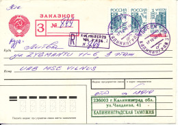 Russia Registered Cover Sent To Lithuania 17-12-1998 - Storia Postale