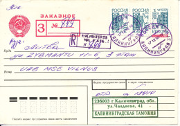 Russia Registered Cover Sent To Lithuania 17-12-1998 - Brieven En Documenten