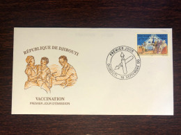 DJIBOUTI FDC COVER 1990 YEAR VACCINATION HEALTH MEDICINE STAMPS - Djibouti (1977-...)