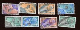 1965.  Y&T 586/593 **. Telecom. X 4 - Unused Stamps