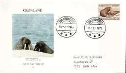 FDC  GREENLAND, Walrus     /     GROENLAND  Lettre De Première Jour, Morse - Other & Unclassified