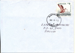 Lithuania Cover Sent To Siauliai Radviliskis 11-12-2003 Single Franked BIRD Stamp - Lithuania