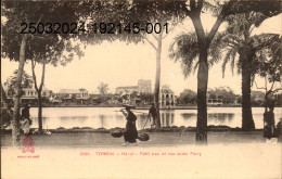 TONKIN.  Cpa  - HANOÏ - Petit Lac Et Rue Jules Ferry.    (scans Recto-verso) - Vietnam