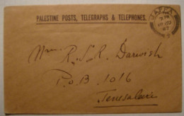 Palestine.1942.Jaffa To Jerusalem.Envelope Palestine Posts,Telegraphs & Telephones. - Palästina