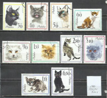 0431Q- SERIE COMPLETA GATOS FELINOS POLONIA 1964 Nº 1332/1241 MUY BONITOS. - Oblitérés