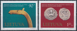 Mi 645-646 ** MNH / Museum Artifacts, Archaeology, Ritual Staff, Coins - Lithuania