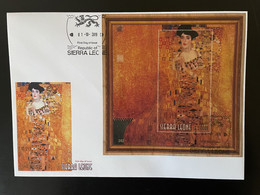 Sierra Leone FDC 2019 Mi. Bl. ? Gustav Klimt Adele Bloch Bauer Art Kunst Wooden Wood Bois Holzfurnier - Sonstige & Ohne Zuordnung