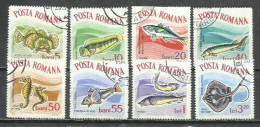 0431R-SERIE COMPLETA RUMANÍA 1964 Nº 2001/2008 PECES FAUNA MARINA - Oblitérés