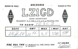 Bulgaria Radio Ameteur QSL Post Card Y03CD LZ1GD 1984 - Bulgarie