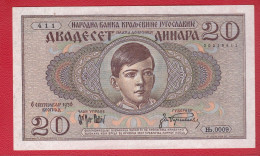20 Dinara 1936 Unc - Yougoslavie