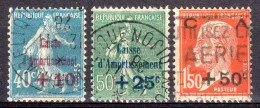 N° 246 à 248 (Caisse Amortissement) Oblitérés SUPERBES: COTE= 30 € - 1927-31 Sinking Fund