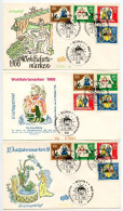 Germany, West 1966 3 FDCs Scott B418-B421 Fairy Tale - The Princess & The Frog - 1961-1970