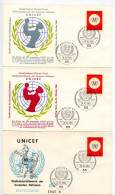Germany, West 1966 3 FDCs Scott 967 UNICEF / United Nations Children's Fund - 1961-1970