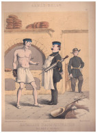 + ESTAMPE Militaire Originale - Lithographie Ancienne - ARMEE BELGE - Illustrateur BRAUD - Bataillon - Dubar Ostende - Stiche & Gravuren