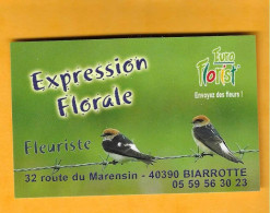 Carte De Visite Expression Florale - Fleuriste - 40390 BIAROTTE - - Autres & Non Classés