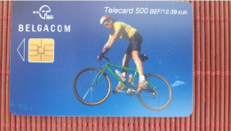 Bike  Phonecards Belgium 500 BEF Low Issue Used Rare - Avec Puce