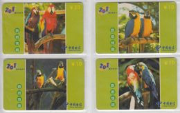 CHINA 2003 BIRD PARROT SET OF 4 CARDS - Parrots