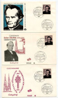 Germany, West 1966 3 FDCs Scott 959 Nathan Söderblom, Swedish Archbishop & Nobel Prize Winner - 1961-1970