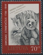 Mi 714 ** MNH / Writer Simonas Stanevičius 200th Birthday, Fable The Horse And The Bear - Lithuania