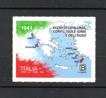 ITALIA : Eccidi Di Cefalonia, Corfù, Isole Ionie E Dell'Egeo -1 Val. MNH**  2.11.2023 - 2021-...: Mint/hinged