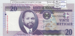 BILLETE MOZAMBIQUE 20 METICAIS 2006 P-143a SIN CIRCULAR - Other - Africa