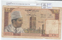 BILLETE MARRUECOS 10 DIRHAMS 1965 P-54c BC - Other - Africa