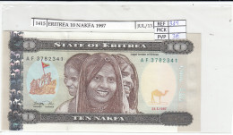 BILLETE ERITREA 10 NAKFA 1997 P-3 SIN CIRCULAR - Sonstige – Afrika