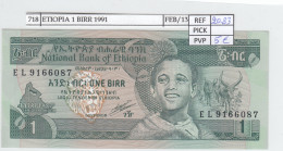 BILLETE ETIOPIA 1 BIRR 1991 P-41c SIN CIRCULAR - Sonstige – Afrika