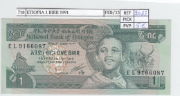 BILLETE ETIOPIA 1 BIRR 1991 P-41c SIN CIRCULAR - Otros – Africa