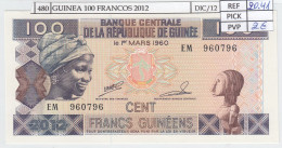 BILLETE GUINEA 100 FRANCOS 2012 P-35b SIN CIRCULAR - Otros – Africa