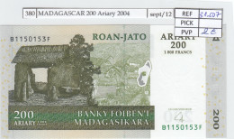 BILLETE MADAGASCAR 200 ARIARY 2004 P-87b SIN CIRCULAR - Otros – Africa