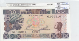 BILLETE GUINEA 100 FRANCOS  1998 P-35a.2 SIN CIRCULAR - Sonstige – Afrika