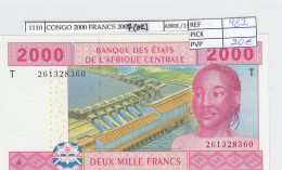 BILLETE AFRICA CENT. CONGO 2.000 FRANCS 2007 (02) P-108 SIN CIRCULAR - Otros – Africa