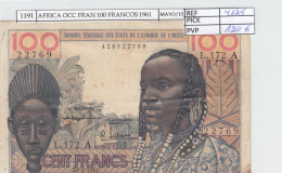 BILLETE AFRICA OCC SENEGAL 100 FRANCOS 1961 P-701 MBC-  - Otros – Africa