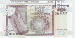 BILLETE BURUNDI 50 FRANCOS 2006 P-36f SIN CIRCULAR - Otros – Africa