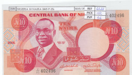 BILLETE NIGERIA 10 NAIRA 2005 P-25i FIRMA RARA SIN CIRCULAR - Autres - Afrique