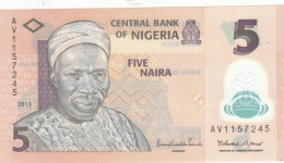 BILLETE NIGERIA 5 NAIRA 2013 POLIMERO P-38d SIN CIRCULAR - Andere - Afrika