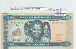 BILLETE ERITREA 20 NAFKA 2012 P-12a SIN CIRCULAR - Other - Africa