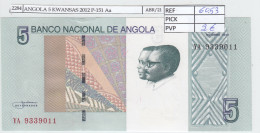 BILLETE ANGOLA 5 KWANSAS 2012 P-151 Aa SIN CIRCULAR - Andere - Afrika