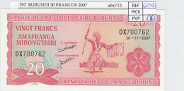 BILLETE BURUNDI 20 FRANCOS 2007 P-27d.5 SIN CIRCULAR - Sonstige – Afrika