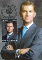 SPAIN. MAXICARD FIRST DAY. KING FELIPE VI. 2014 - Cartoline Maximum