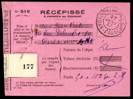 1937 Récépissé De Lettre Recommandée Pour Paris, Cachet Manuel SIKASSO SOUDAN FRANCAIS - Other & Unclassified