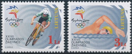 Mi 735-736 ** MNH / Summer Olympics, Sydney, Cycling, Swimming - Lituania