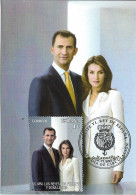 SPAIN. MAXICARD FIRST DAY. KINGS FELIPE VI AND LETIZIA. 2014 - Maximum Kaarten