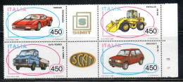 ITALY REPUBLIC ITALIA REPUBBLICA 1986 COSTRUZIONI AUTOMOBILISTICHE ITALIANE AUTO CARS BLOCK BLOCCO MNH - Blocchi & Foglietti